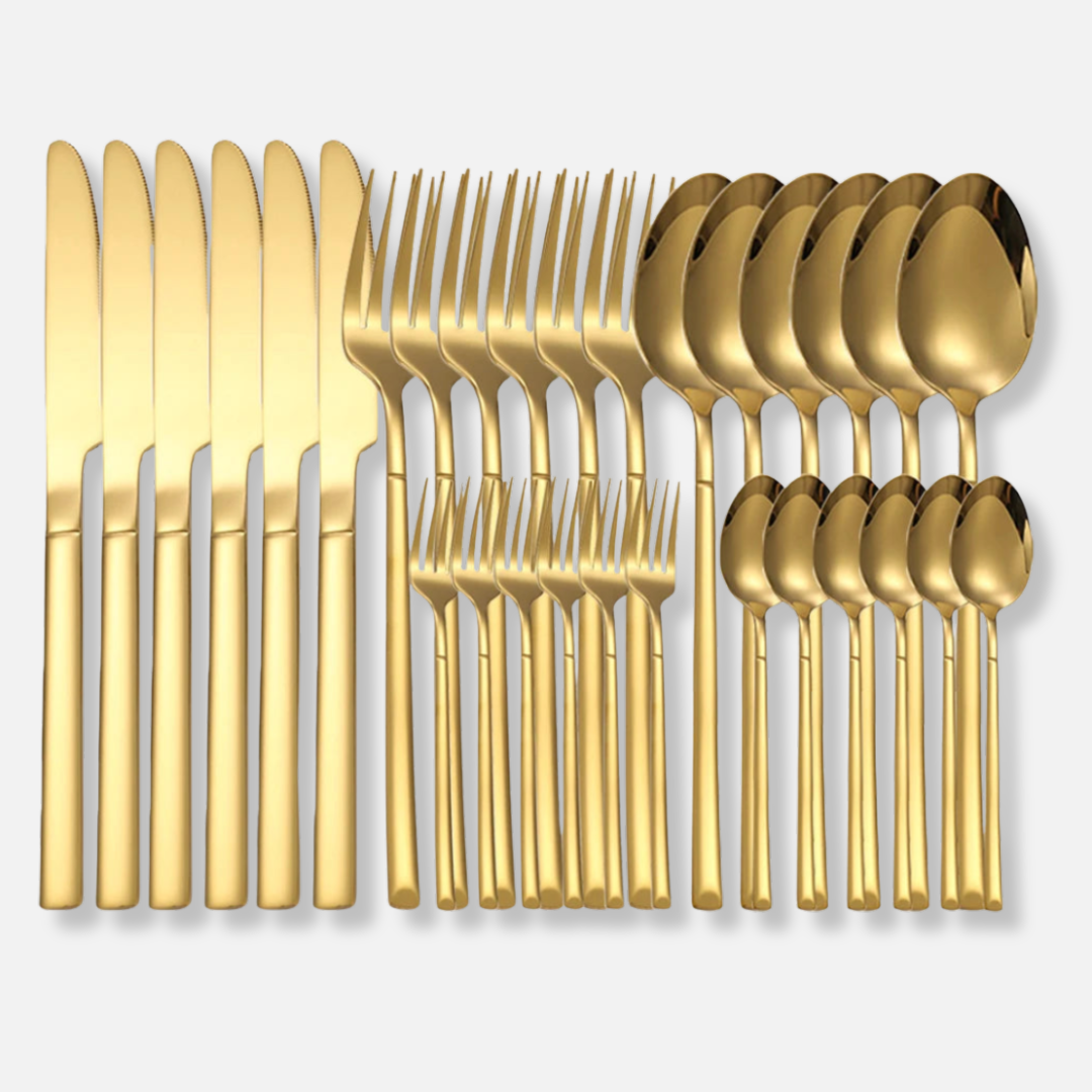 Golden Cutlery Set Stainless Steel