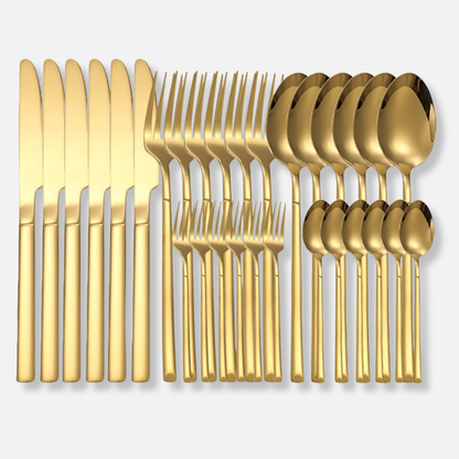Golden Cutlery Set Stainless Steel