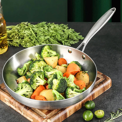 Stainless Steel Stir-Fry Pan