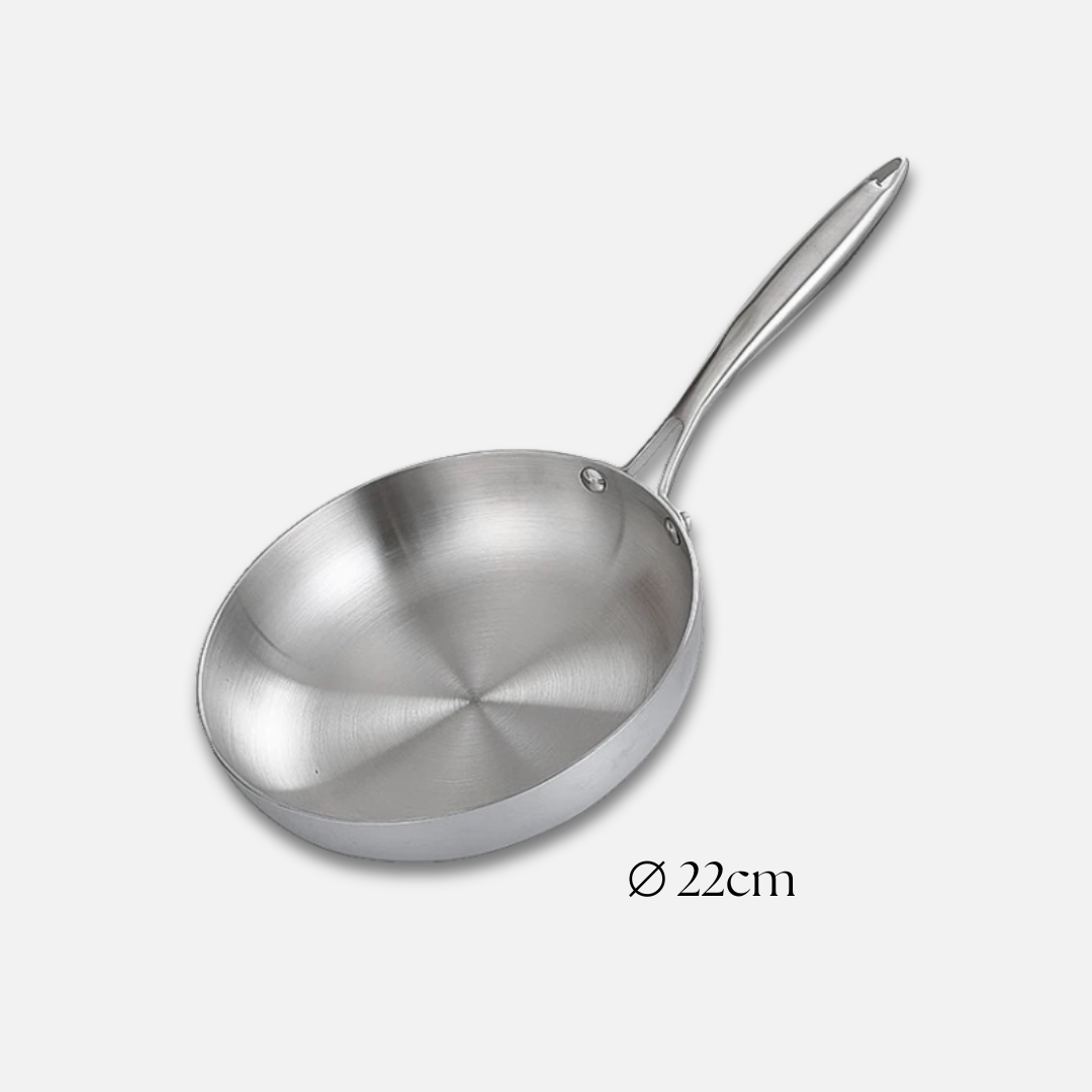 Stainless Steel Stir-Fry Pan