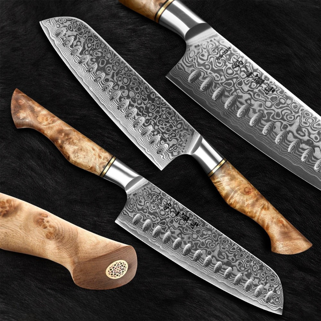 HEZHEN Master Damascus Knife Set