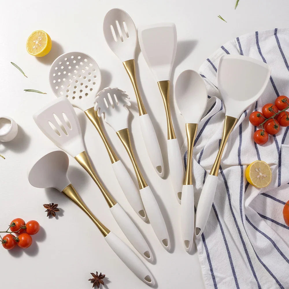 White Gold Silicone Kitchenware (8pcs)