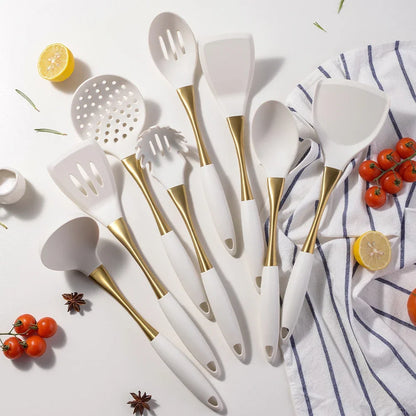 White Gold Silicone Kitchenware (8pcs)