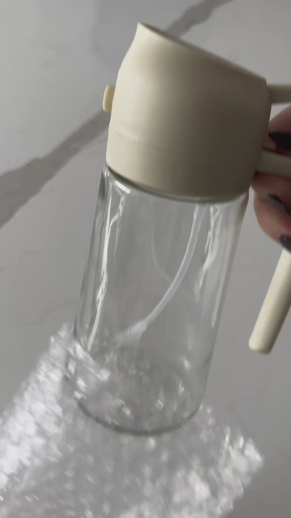 Oil Spray Glass Bottle Dispenser - 2 in 1